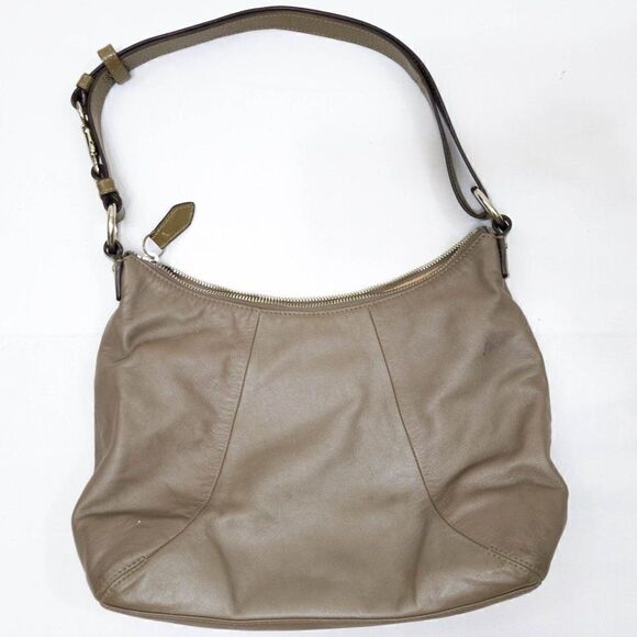 COACH H1294-F19580 Leather Brown Grey Satchel Shoulder Bag - Picture 2 of 7